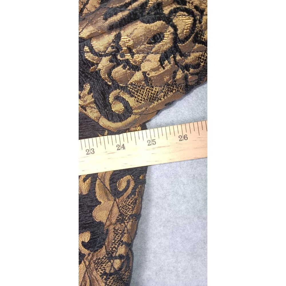 Chicos Baroque Quilted Blazer Jacket Size 4 Black & Gold Velvet Trim Old Money - Picture 8 of 14